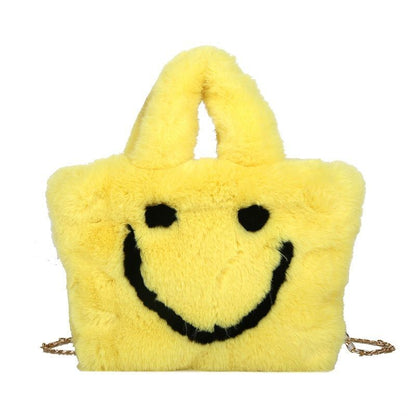 Women Smiley Handbag Buckle Shoulder Bag Soft Party Little Tote Purse Crossbody