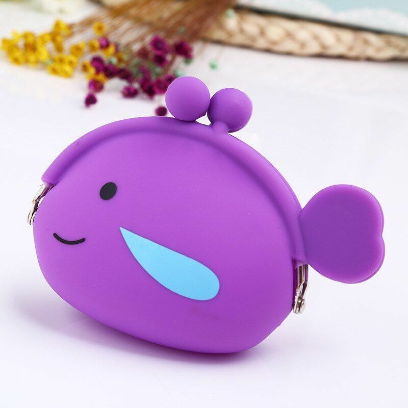 Coin Purse Cartoon Fish Animal Pouch Women Girls Small Wallet Soft Silicone Bag