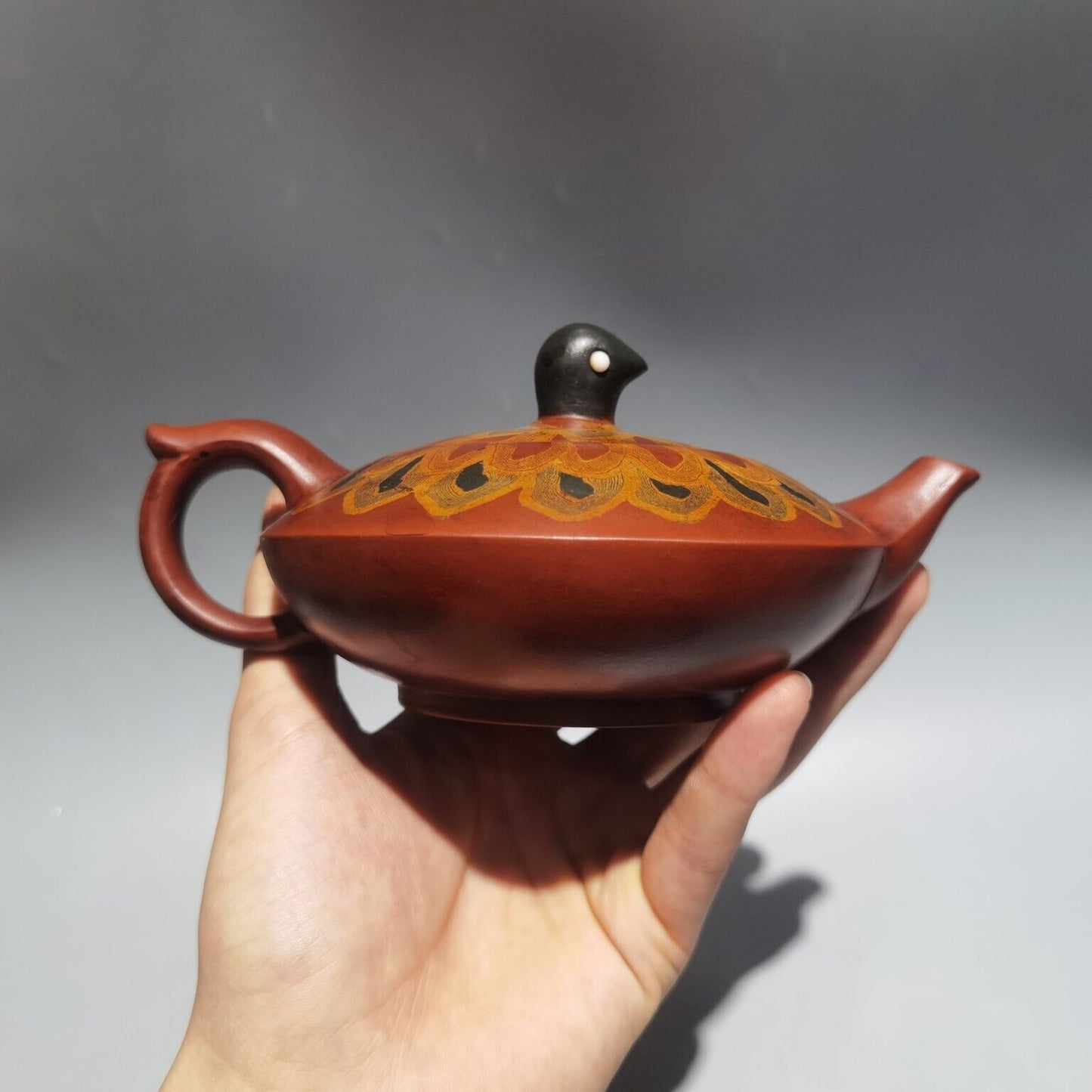 Chinese Yixing Zisha Clay Handmade animal statue Exquisite Teapot品名：孔雀壶 低款：吕尧臣