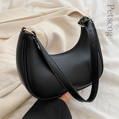 Half-moon Small Underarm Bags Clutch Synthetic Leather Handbags Shoulder Purses