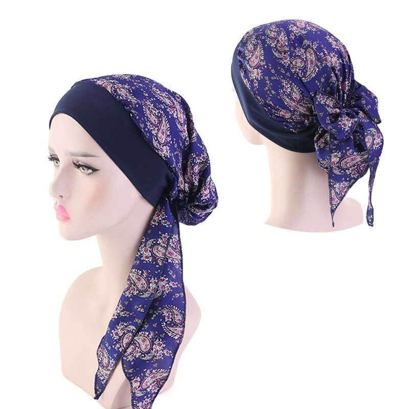 Womens Muslim Hijab Cancer Chemo Hat Turban Hair Loss Head Wrap Scarf Bandana*US
