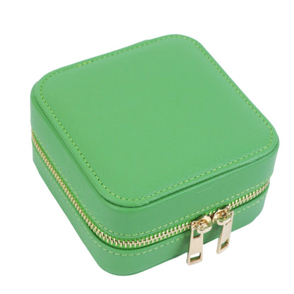 Customized Genuine Leather Earrings Ring Case Jewelry Storage Box 11.5*11.5*6 CM
