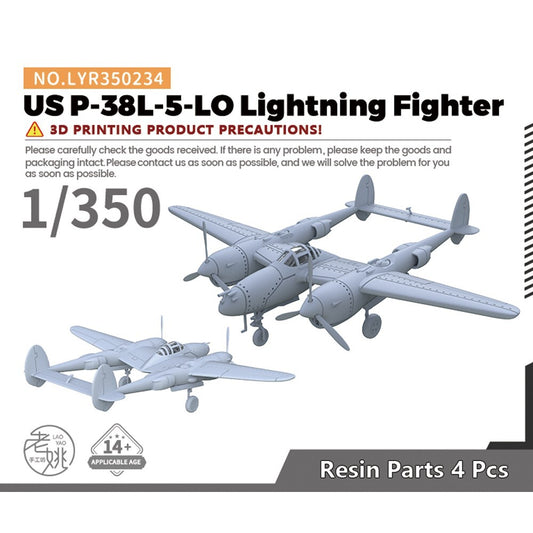 Yao's Studio LYR350234 1/350 Military Model Kit US P-38L-5-LO Lightning Fighter
