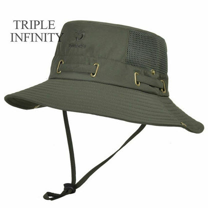 Summer Bucket Hat Mesh Breathable Outdoor Fishing Mountaineering Hiking Foldable