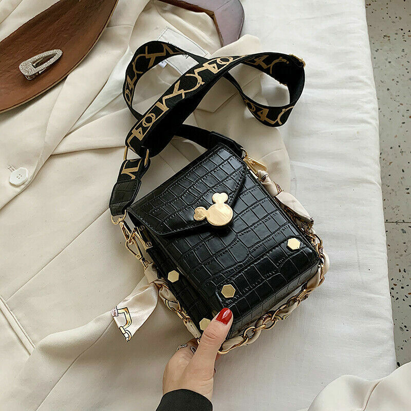 PU Leather Crossbody Bags For Women small Shoulder Handbag Chain Bag
