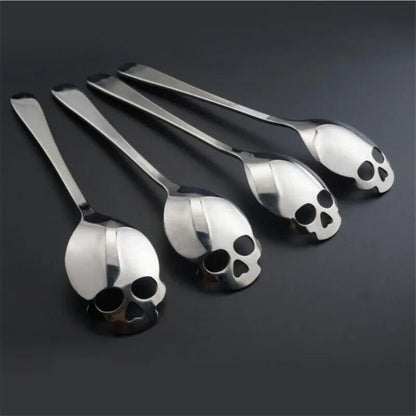 Stainless Steel coffee Scoop Skull shape Dessert SpoonFood Grade Candy Tea Spoon