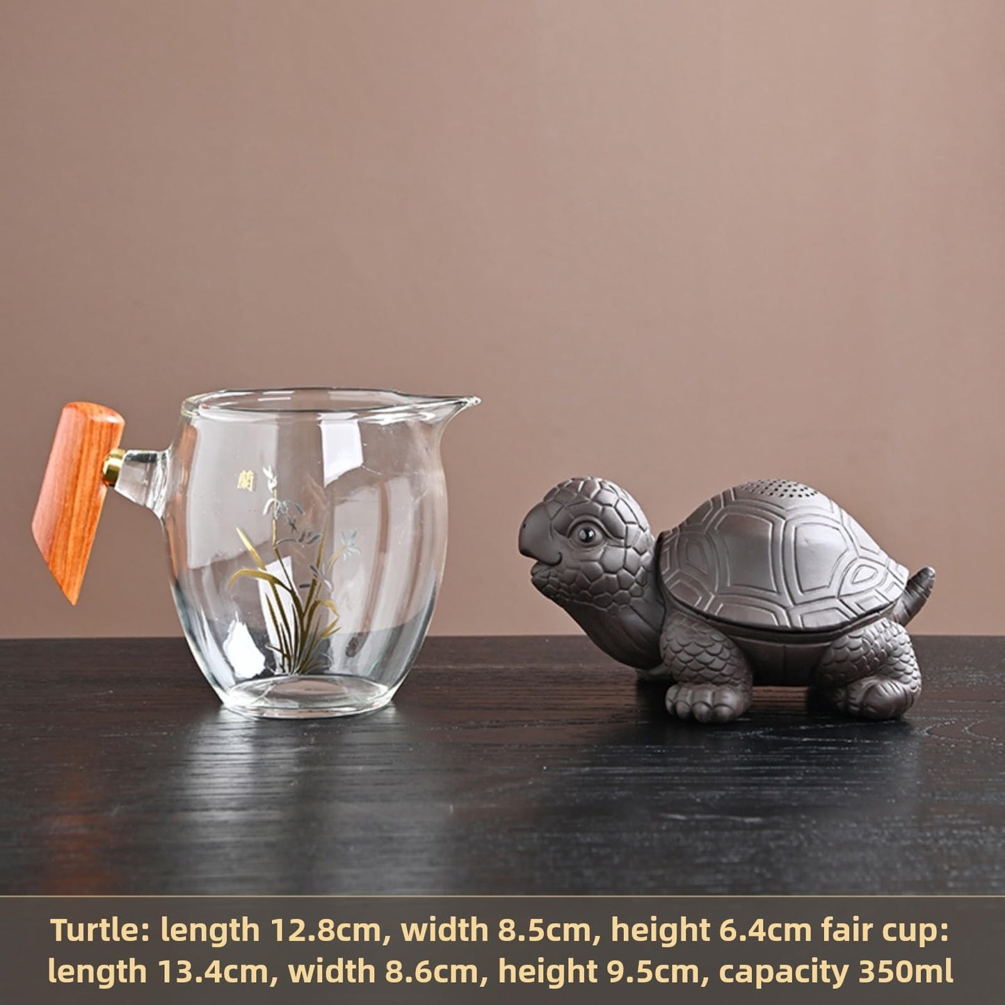 Purple Sands Turtle Tea Pet Tea Strainer and Fairness Cup 12.5cm Kung Fu Tea Set