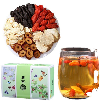 150g Natural Healthy Herbal Tea Five Treasure Tea Gouqi Hongzao Huangjingrenshen
