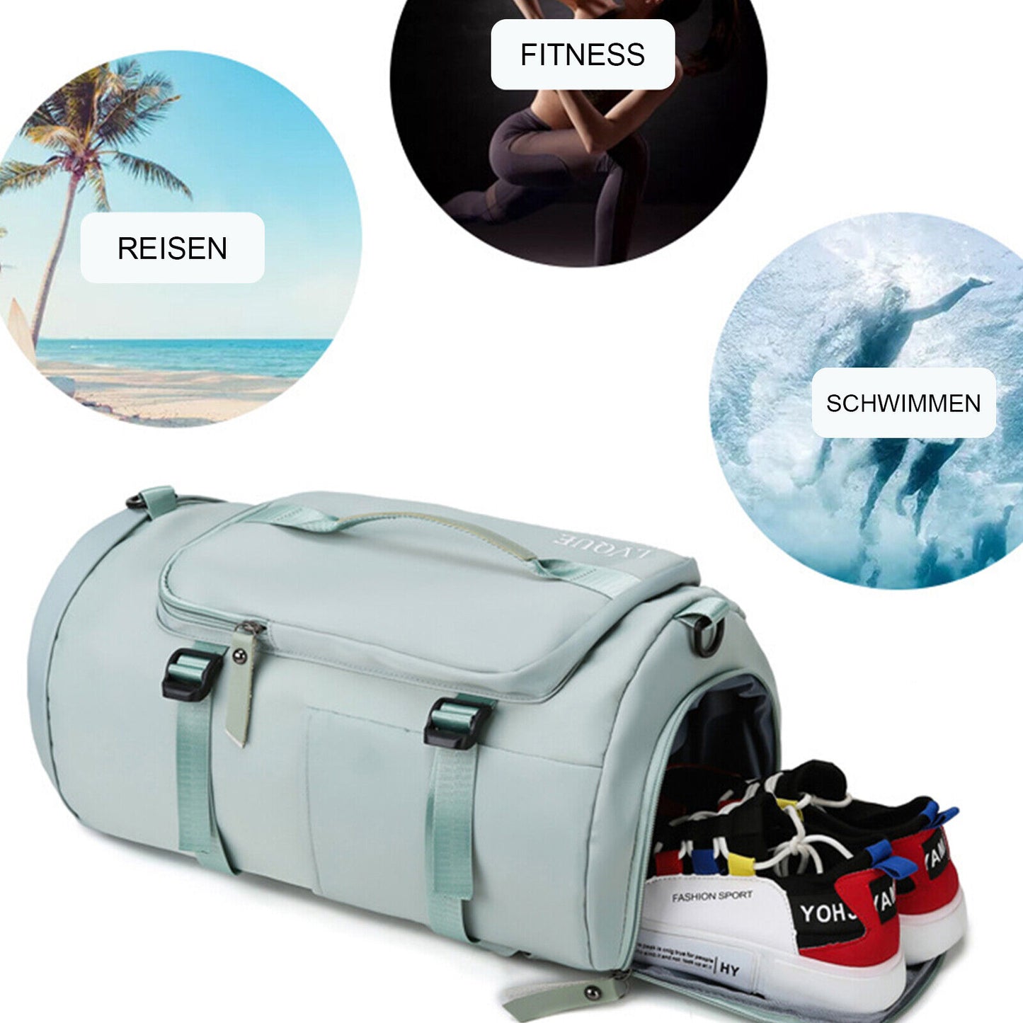 Sport Duffle Bag Canvas Travel Handbag Gym Yoga Luggage Bags Backpack Women Men