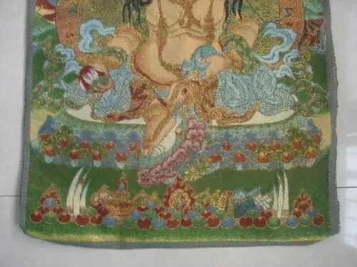 Beautiful Tibetan Silk Inwrought Buddha Thangka Decor Collect