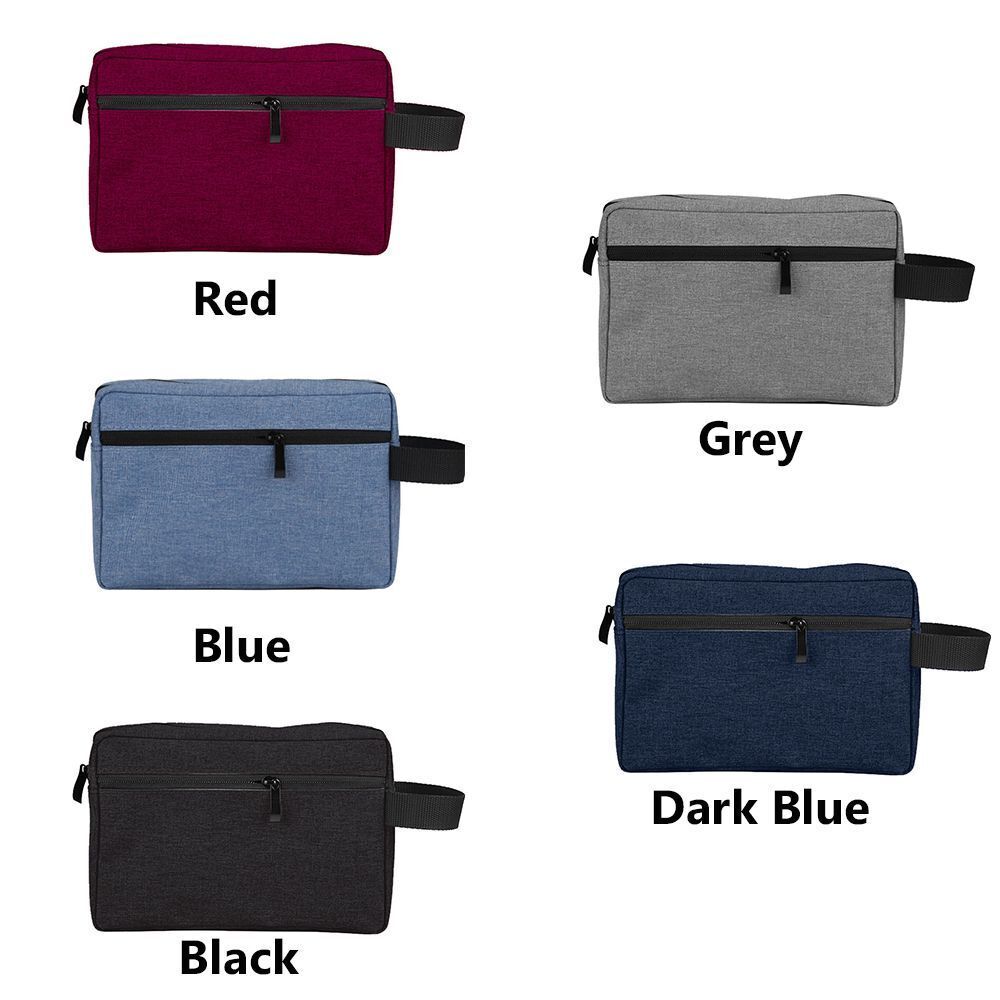 Canvas Cosmetic Bag Travel Waterproof Handbag Makeup Bag Gray Blue Red 22*14*7cm