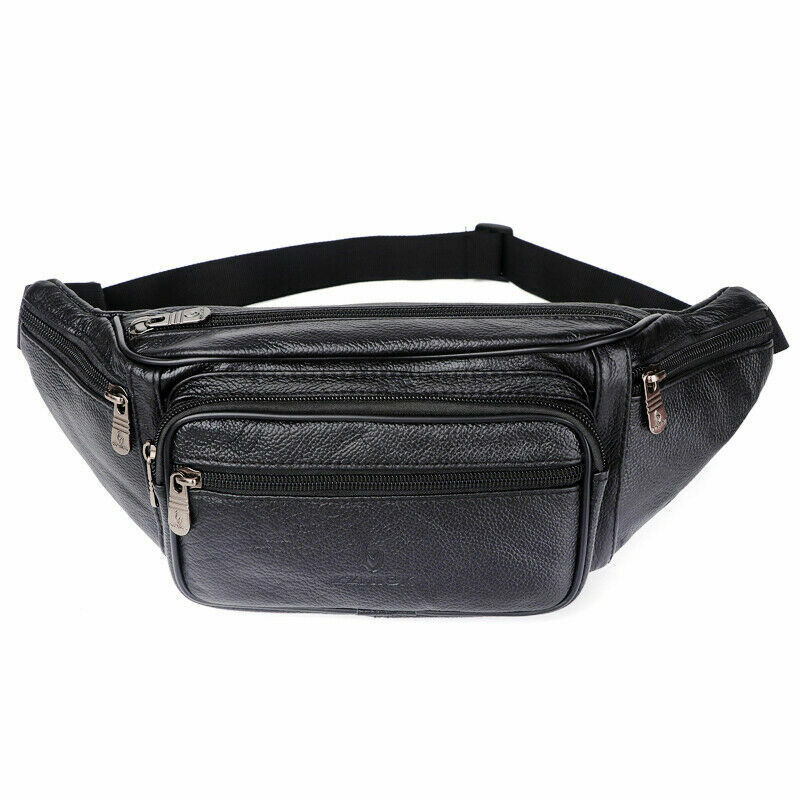 Leather Waist Bag men Waist Pack Waist Bag Pack Belt Bag Men Chain Waist Bag