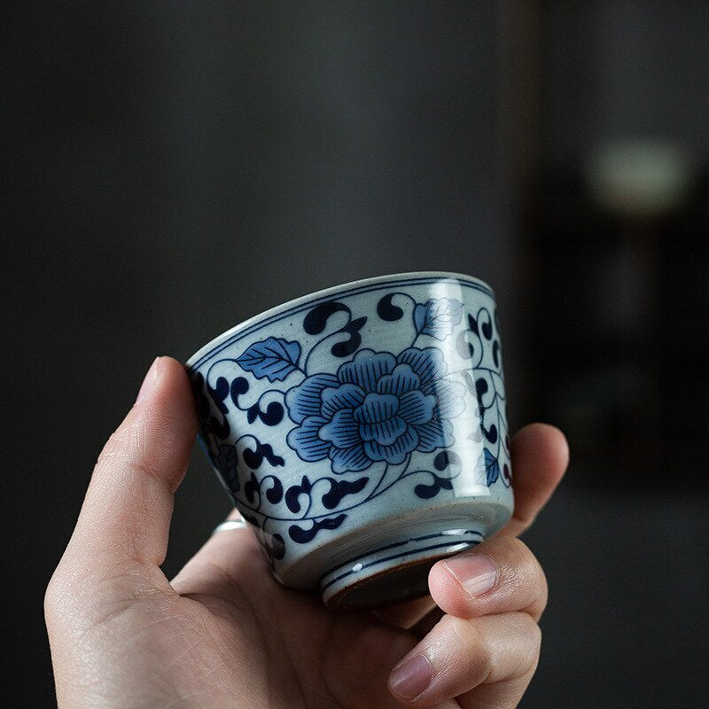 Jingdezhen Blue and White Porcelain Tea Cup Porcelain KungFu Tea Set Tea Cup
