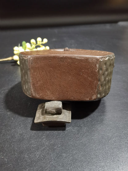 China old Yixing Clay pot Handmade hollow out tree stump Purple sand Teapot