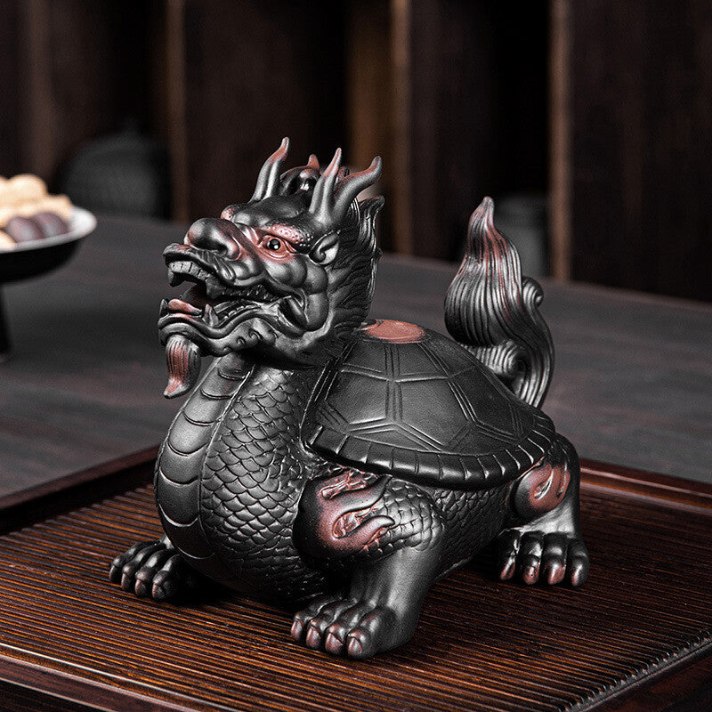 full handmade carved artware wealhty mascot business gift yixing zisha tea pet