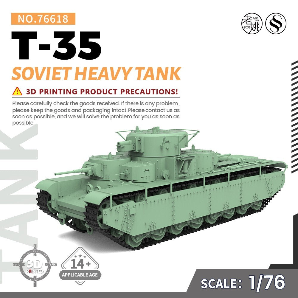 SSMODEL SS76618 1/76 20mm War Gaming Military Model Kit Soviet T-35 Heavy Tank