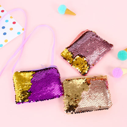 Girls Package Wallet Women Sequins Coin Purse Earphone Handbag Zipper Clutch Bag