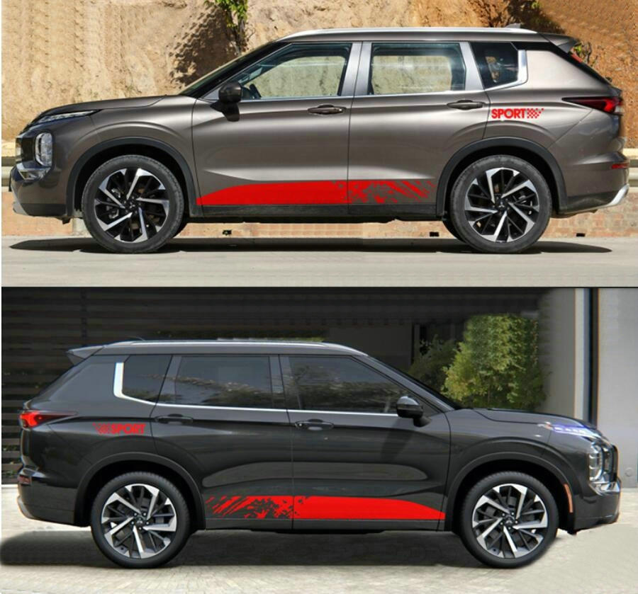 Car 2Sides Door Stripe Sticker For Mitsubishi Outlander Graphics Vinyl Decal