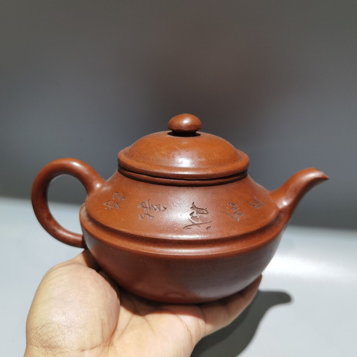 vintage chinese yixing purple clay teapot zisha ceremony carving collectible art