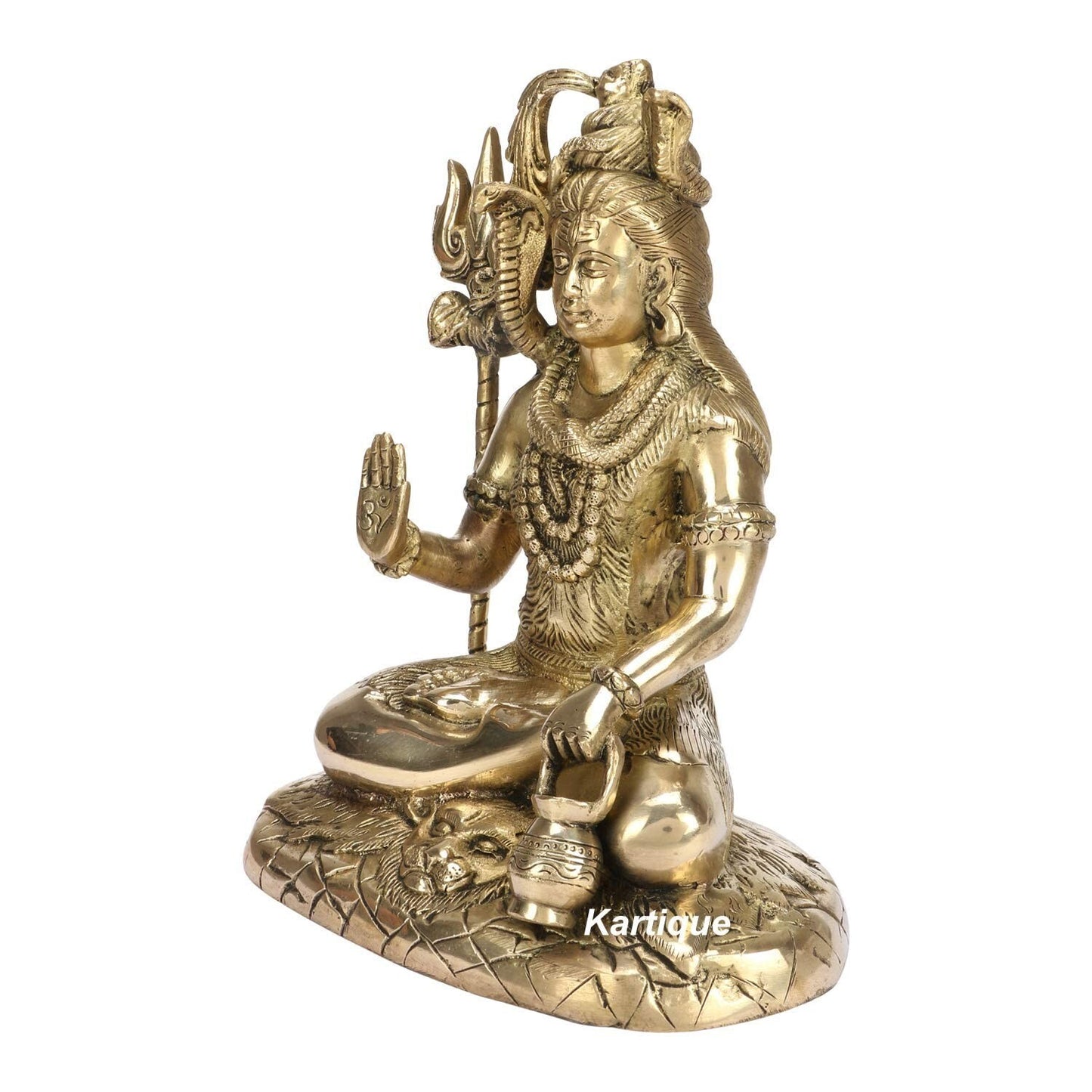 Hindu God Lord Brass Shiva in Blessing Posture Idol Statute Figurine