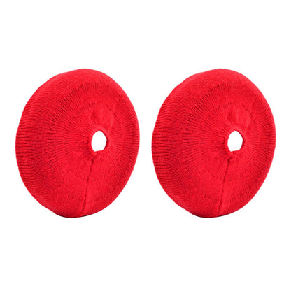 1Pair Red Anti-dust Velour Fabric Case Cover For On-ear Over-ear Headphones ss