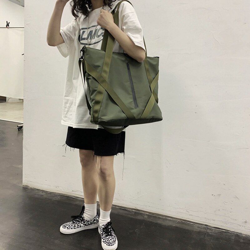 Shopper Bag Nylon Waterproof Handbag Travel Crossbody Shoulder Purse 42*18*38 CM