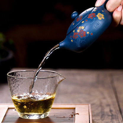 180ML Yixing Zisha Pottery Handmade Day Green Clay Plum Blossom Teapot Tea Pot