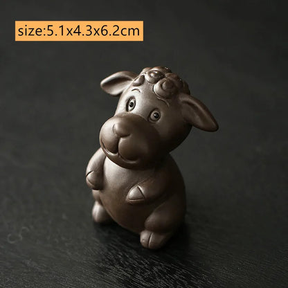 Chinese Zodiac ZishaTea Pet Animal Statue Decoration Handmade Sculpture Tea Set