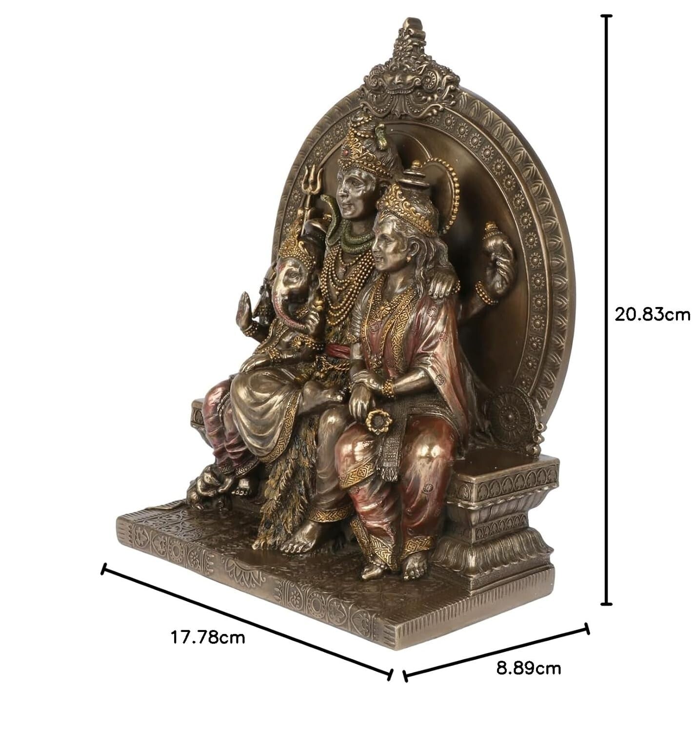 Hindu God Lord Resin Shiv Parivar Shiva Parvati Family Idol Statute Figurine