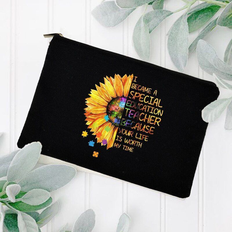 Cosmetic Bag Zipper Beauty Case Makeup Storage Pouch Purse Traveling 14*22CM 1PC