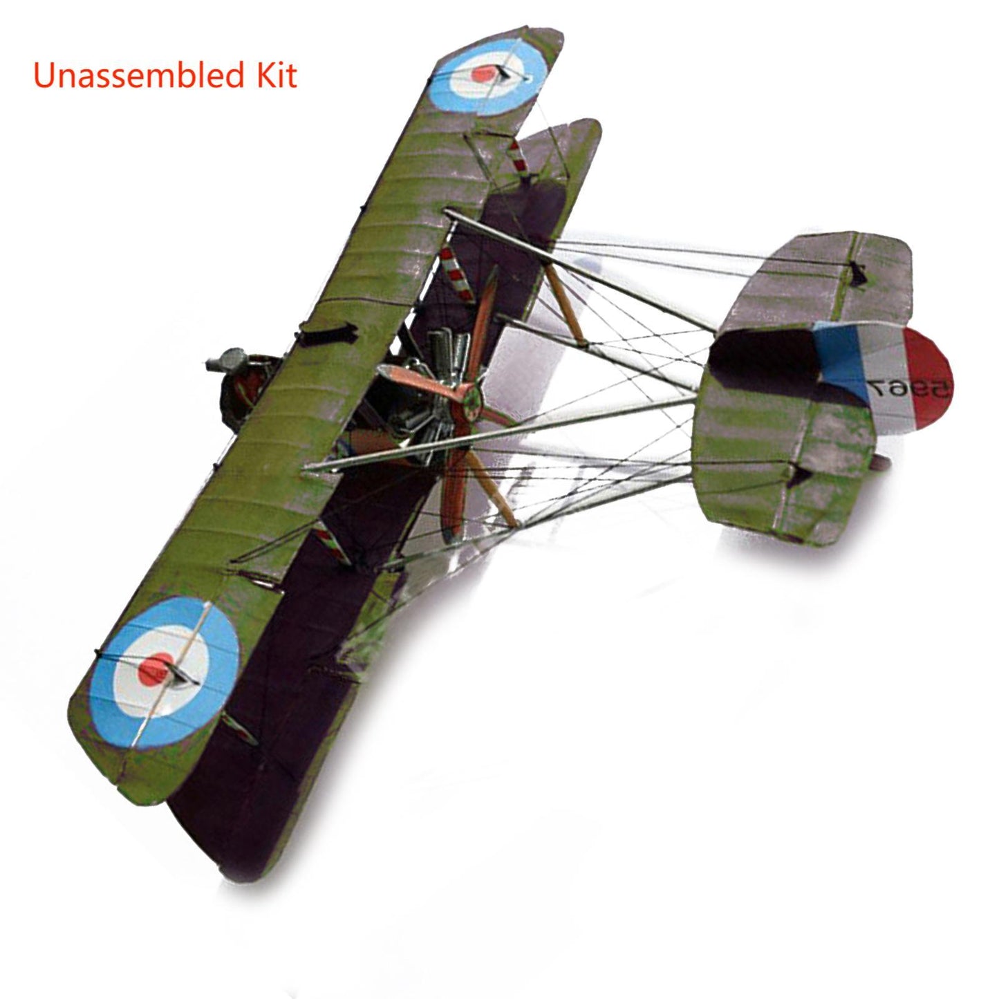 1:33 British Airco DH.2 Biplane Jet Paper Model Unassembled Military Collection