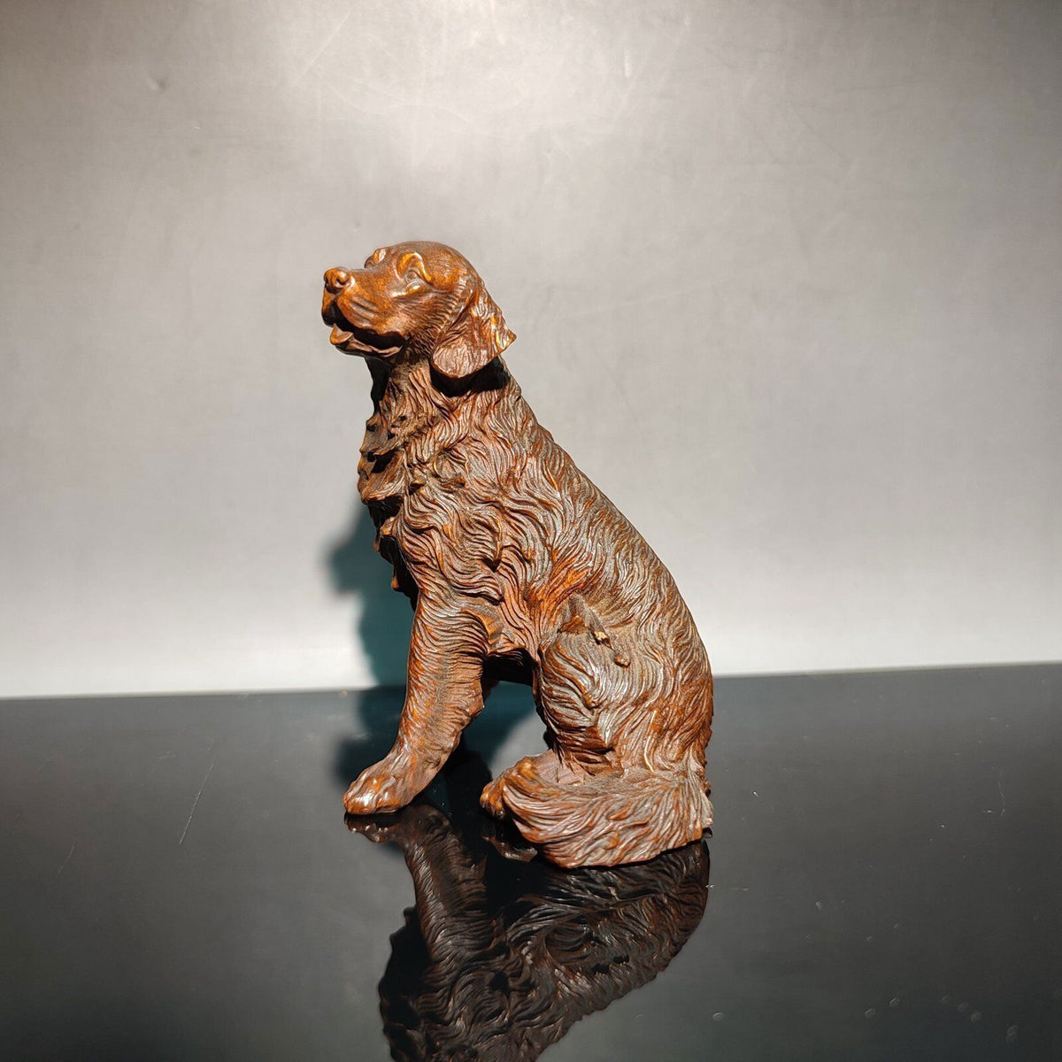 Wood Carving Foo Dog Statue Lovely Home Decor Ornaments Chesapeake Bay Retriever