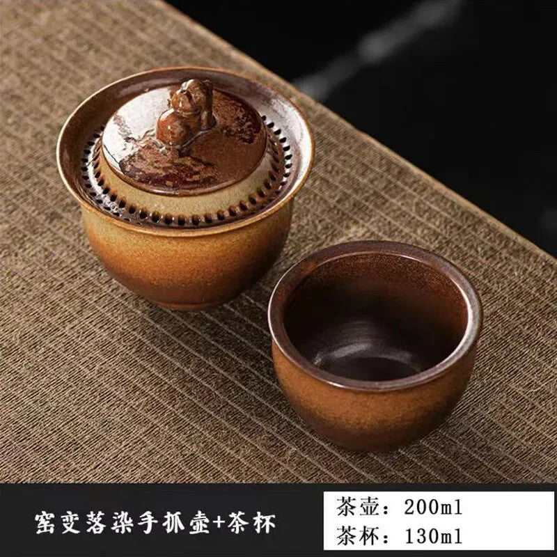 Chinese Vintage Tea Set Travel Ceramic Pottery Tea Cup Tea Ceremony