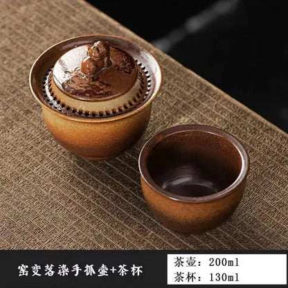 Chinese Vintage Tea Set Travel Ceramic Pottery Tea Cup Tea Ceremony