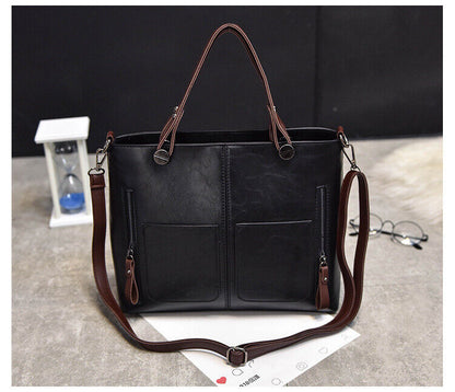 European Women's Bag Large Simple Fashion Handbag Retro Shoulder Messenger Bags