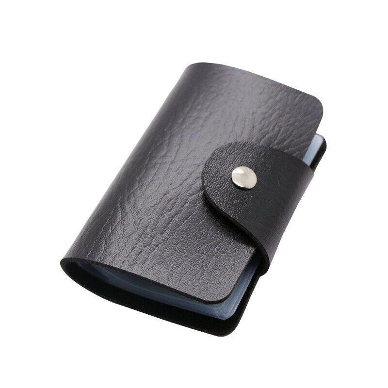 Credit Card Holder Men Women Cards Bag PU Leather Buckle Business ID Card Holder
