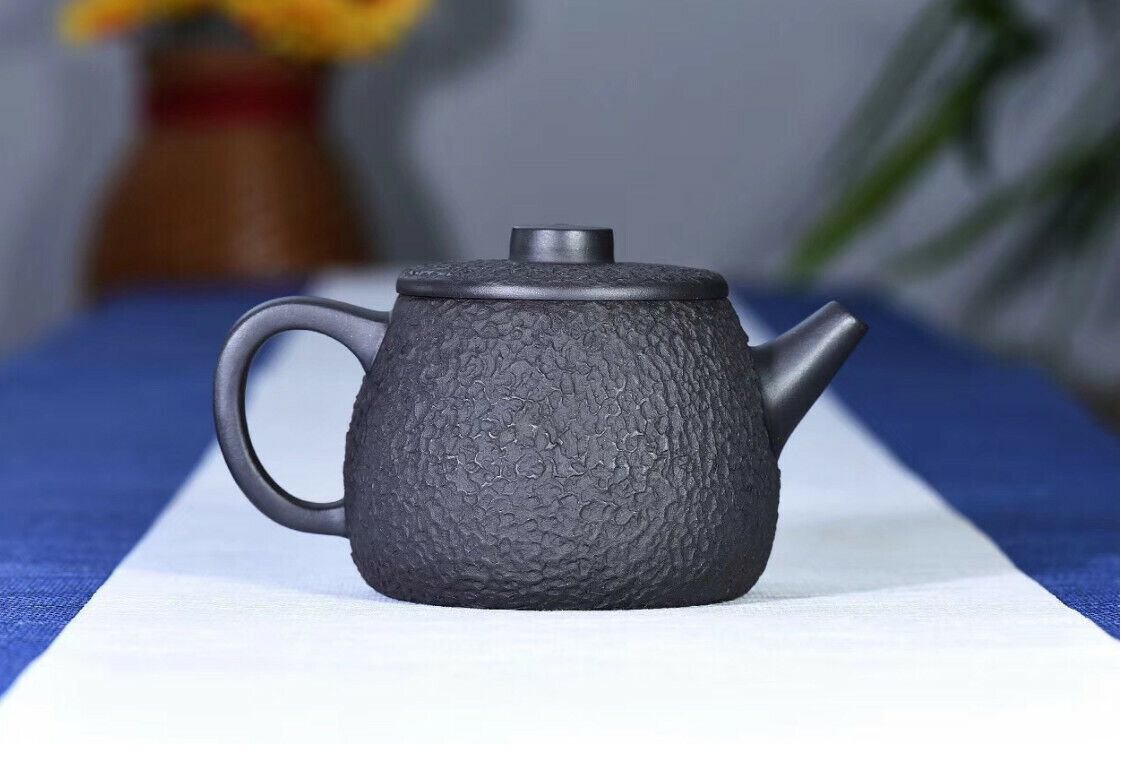 260cc Chinese Handmade JuLun Tea Pot Purple Sand Black Clay Gongfu Rich Iron Tea Pot-