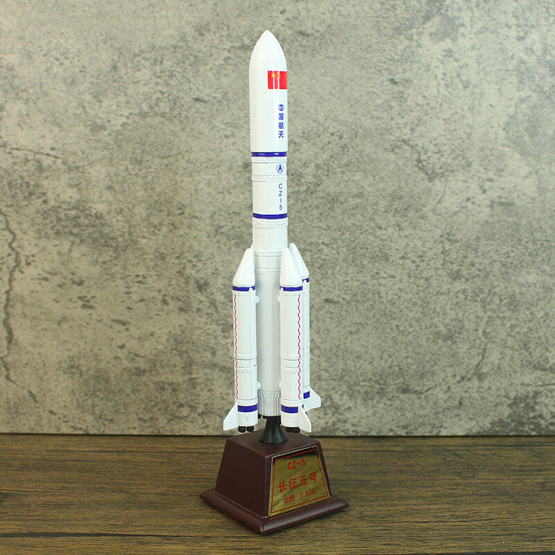 1:300 25CM China Long March CZ-5 Carrier Rocket Diecast Aerospace Model
