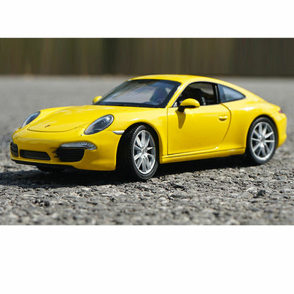 1/24 Scale Porsche 911 Carrera S Model Car Diecast Collection for Mens Yellow