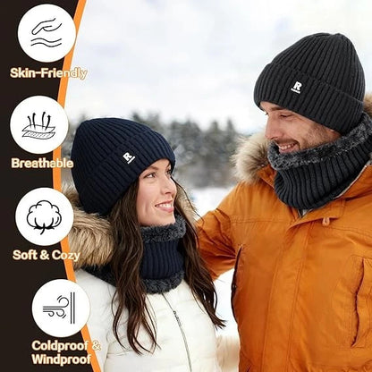 2PCS Military Tactical Skull Cap Winter Warm Fleece Windproof Ski Beanie Hats