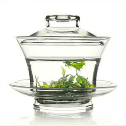 Chinese Tradition Gaiwan Thick Glass Tea Cup High Heat Resistant Tea Kung Fu Tea