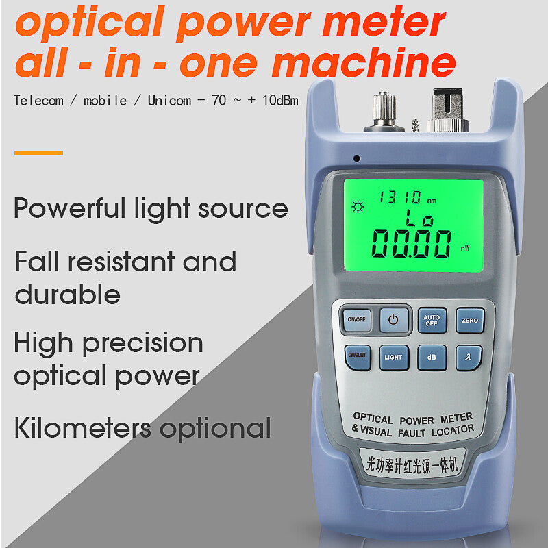 AUA-9A Optical Power Meter with Visual Fault Locator Optic Fiber Tester VFL 20MW