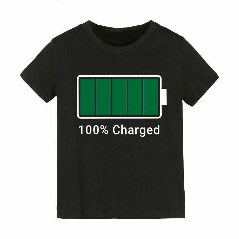 Family Matching T-Shirts Mommy Low Battery Charged Father Kids Baby Bodysuit Son