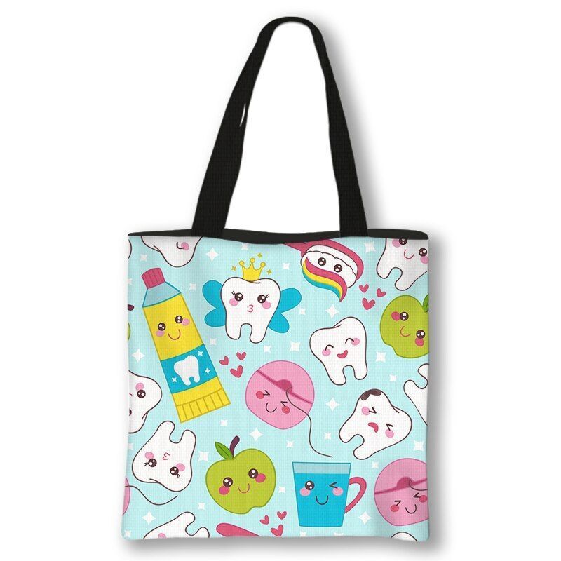 Handbag Casual Tote Bag Shoulder Purse Travelling Storage Pouch Polyester Print