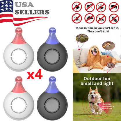 4xAnti Bug Insect Repellent Ultrasonic Pest Flea Tick Repeller for Pets Supplies