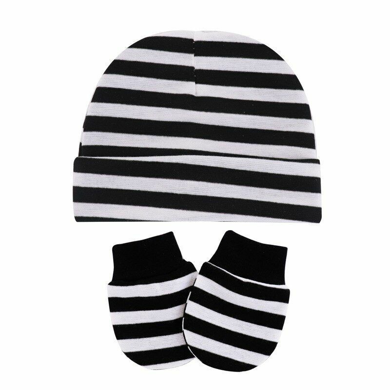 Hats Gloves 3pcs/Lot Solid Childrens Cotton Baby Winter Warm Cap Toddler Beanie