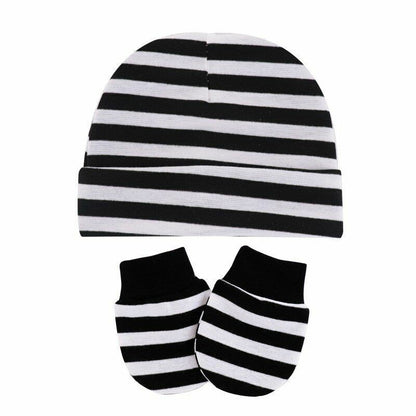 Hats Gloves 3pcs/Lot Solid Childrens Cotton Baby Winter Warm Cap Toddler Beanie