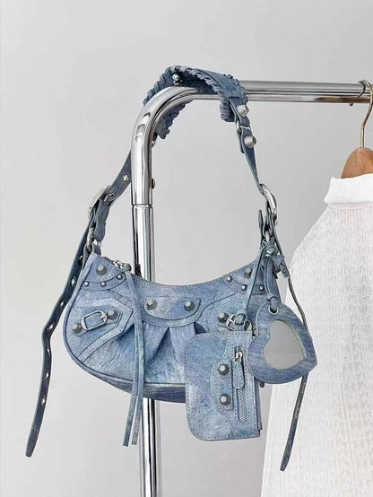 Bags Denim Handbag Large Shoulder Bags Blue Jeans Tote Purse Vintage 25*16*8 CM