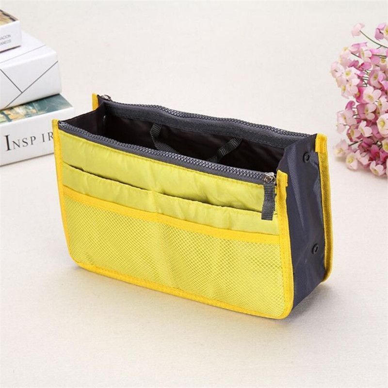 Tote Cosmetic Bag Double Zipper Makeup Bag Toiletries Large Nylon Travel Insert
