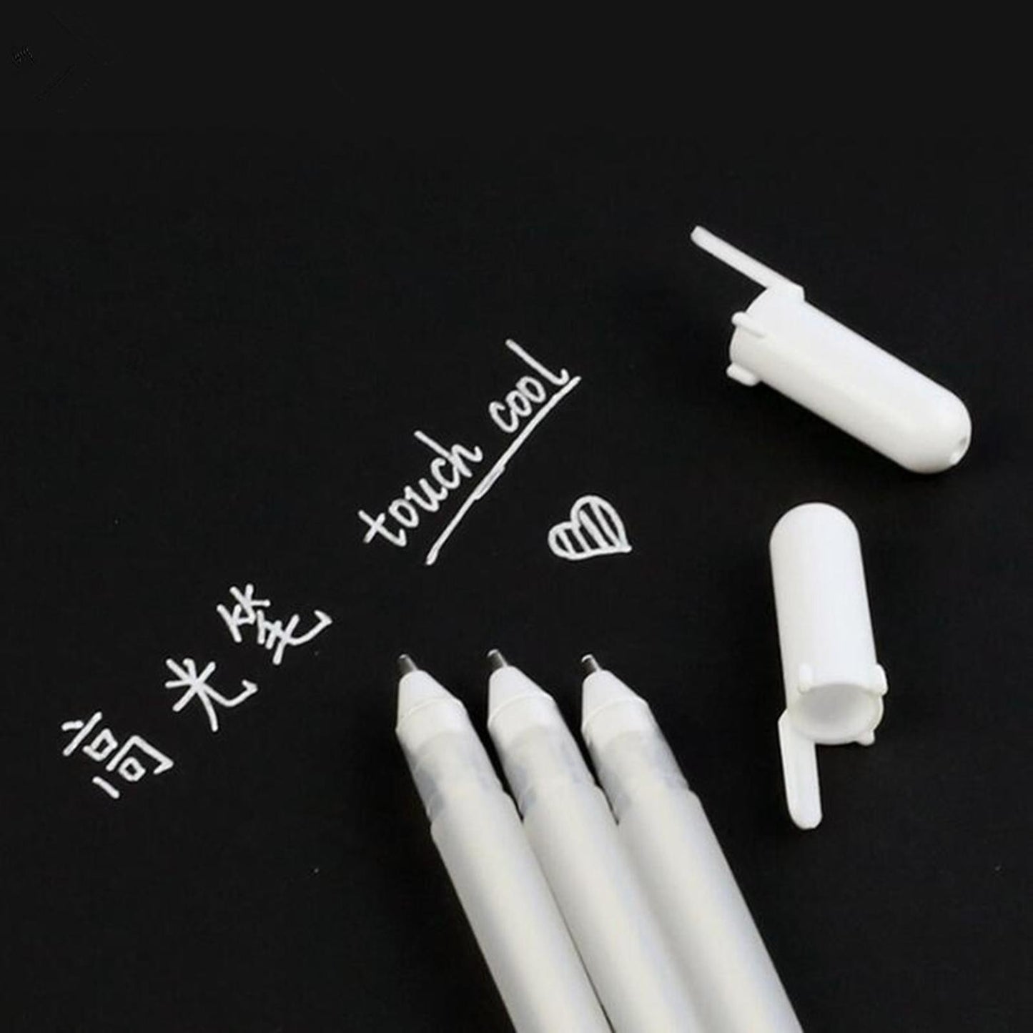 3Pack White Gel Ink Marker Pen Drawing Art Painting Tool 0.8MM Super-Smooth